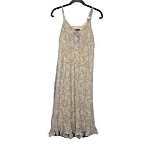 MLLE GABRIELLE PAISLEY RUFFLE HEM SLIP DRESS 12 LISA LOEB FRIENDS GRUNGE 90s Y2K